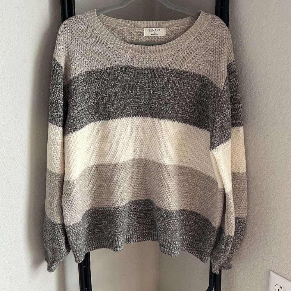 Zenana Stripped Sweater XL